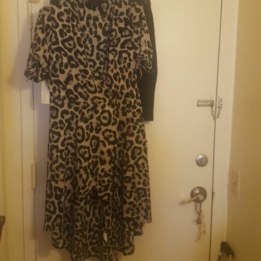 Leopard high low dress